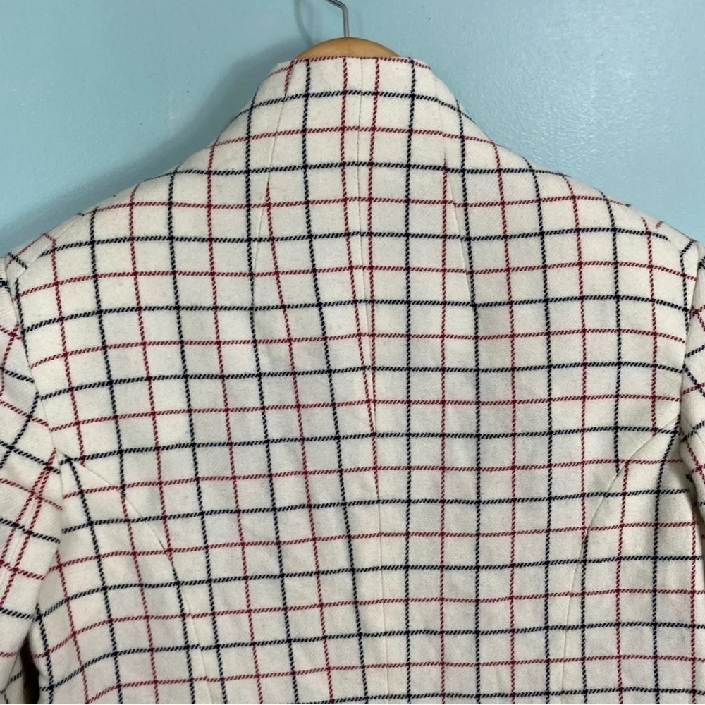 Rag and Bone Nova Oversized Blazer Ivory Check Plaid‎ One Button Sz 10